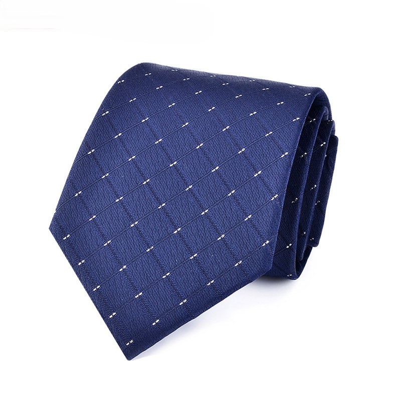 Đồng Phục Cà Vạt Thắt Nút Xanh Caro Chấm Trắng Trang Trọng, Chuyên Nghiệp Và Năng Động A8040