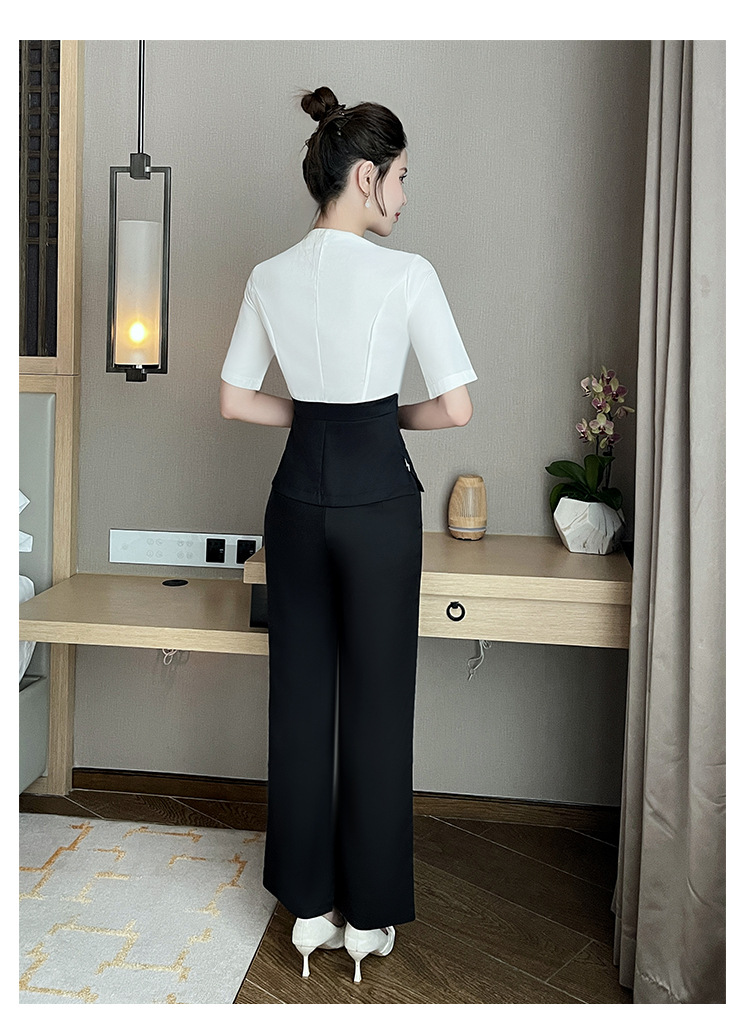 Đồng Phục Nhân Viên Spa, Massage, Salon Bộ Sơ Mi Quần Dài UNF008 Bộ Màu Xanh Navy